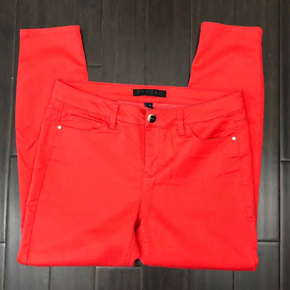 Tinsel Bright Red Jeggings Size 30